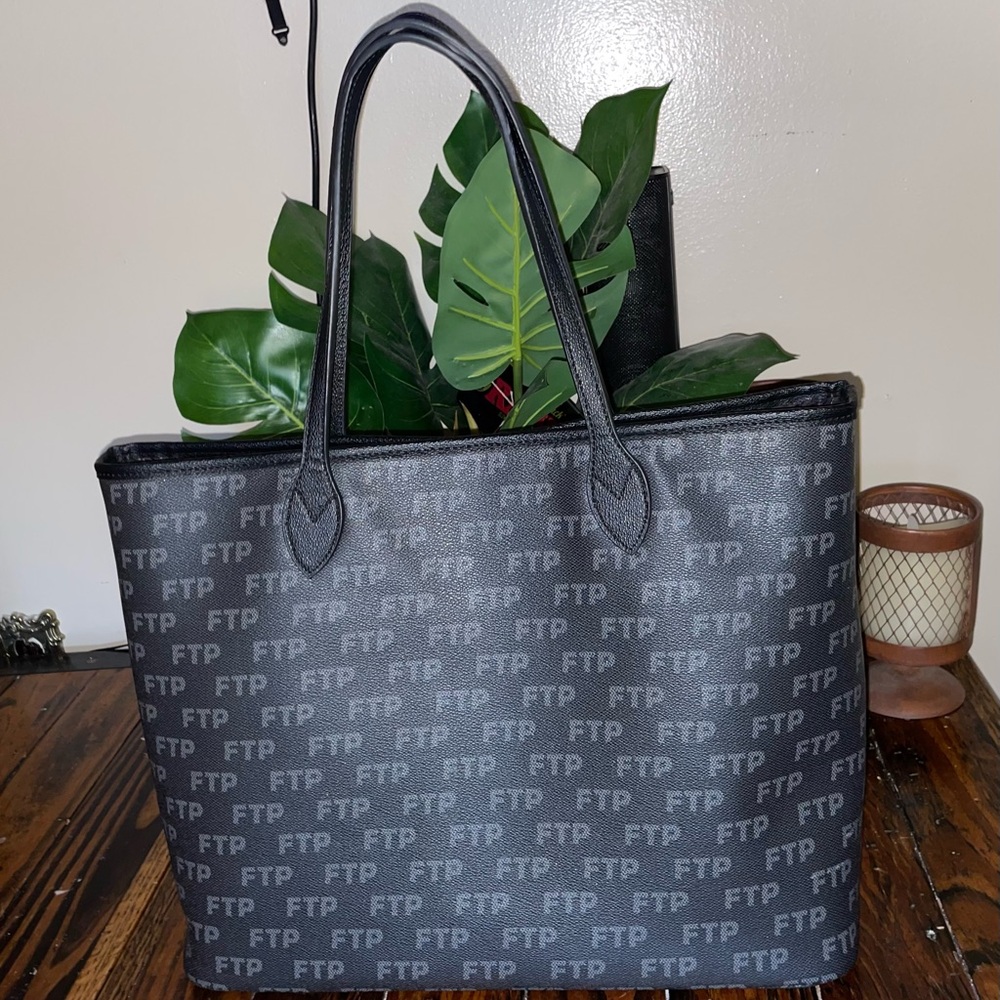 FTP Monogram Black and Gray Tote Bag